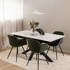 Harlow Extendable Dining Table with Ceramic White Top 168cm