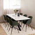 Harlow Extendable Dining Table with Ceramic White Top 168cm