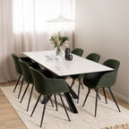 Harlow Extendable Dining Table with Ceramic White Top 168cm
