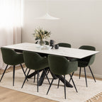 Harlow Extendable Dining Table with Ceramic White Top 168cm