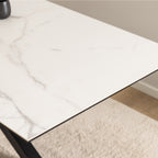 Harlow Extendable Dining Table with Ceramic White Top 168cm