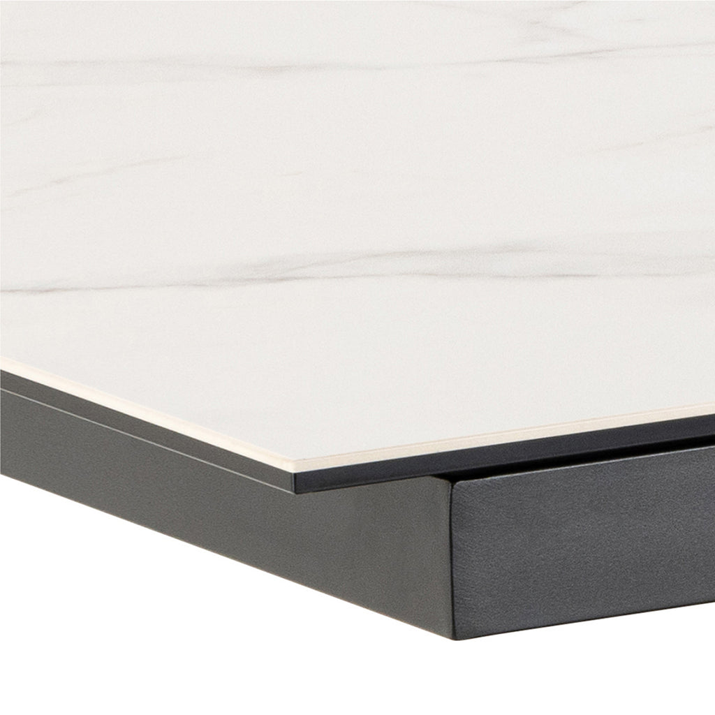 Harlow Extendable Dining Table with Ceramic White Top 168cm