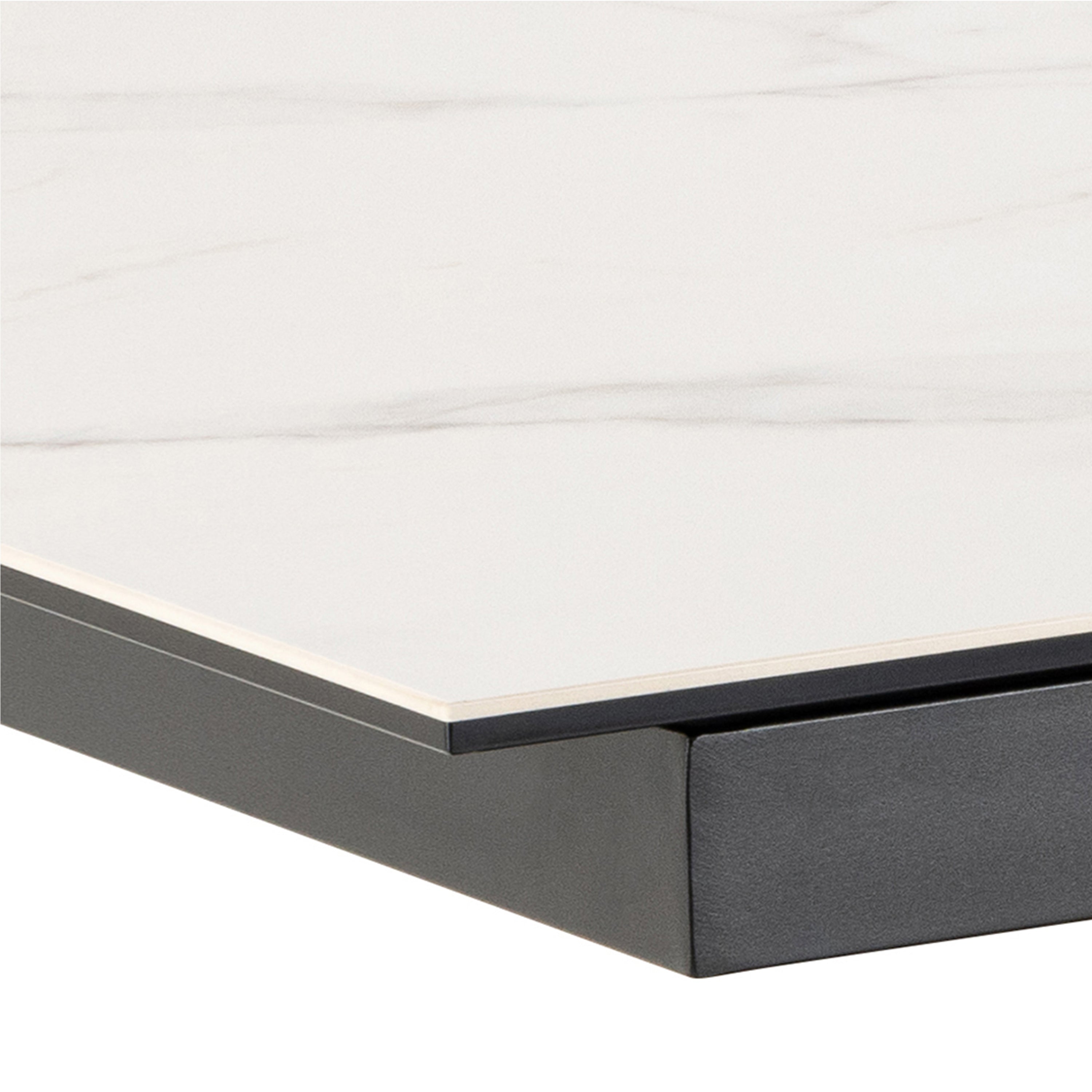Harlow Extendable Dining Table with Ceramic White Top 168cm