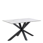 Harlow Dining Table with Ceramic White Top 135cm