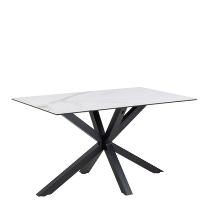 Harlow Dining Table with Ceramic White Top 135cm