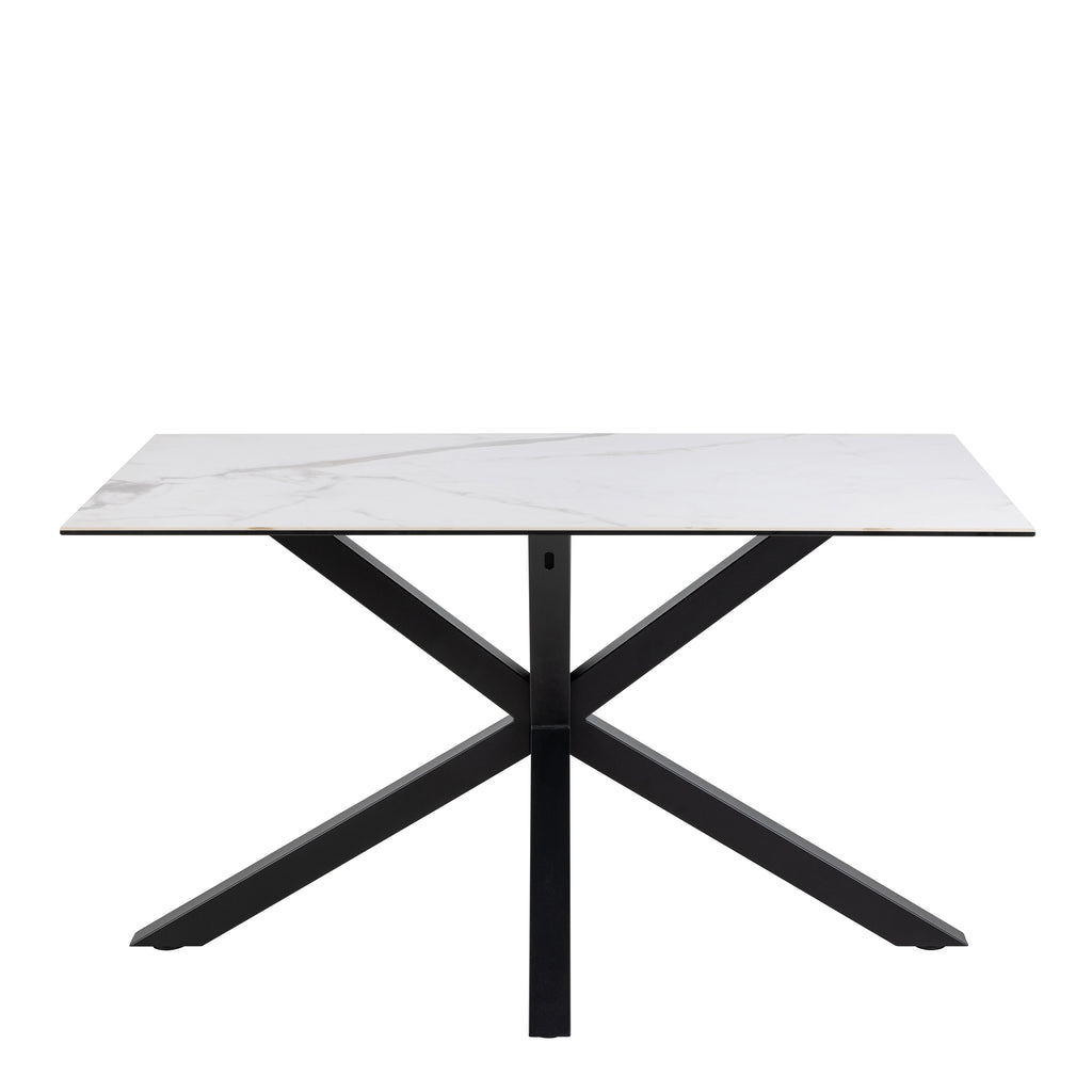 Harlow Dining Table with Ceramic White Top 135cm