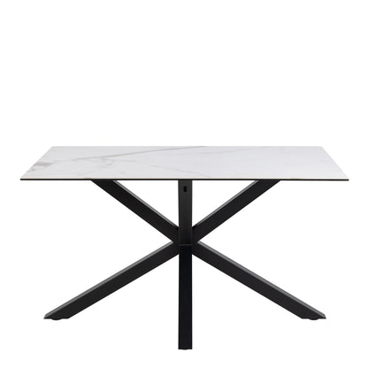 Harlow Dining Table with Ceramic White Top 135cm