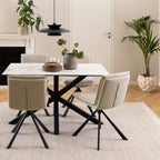 Harlow Dining Table with Ceramic White Top 135cm
