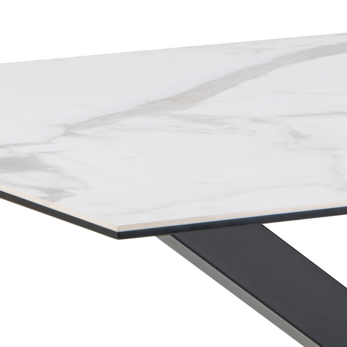 Harlow Dining Table with Ceramic White Top 135cm
