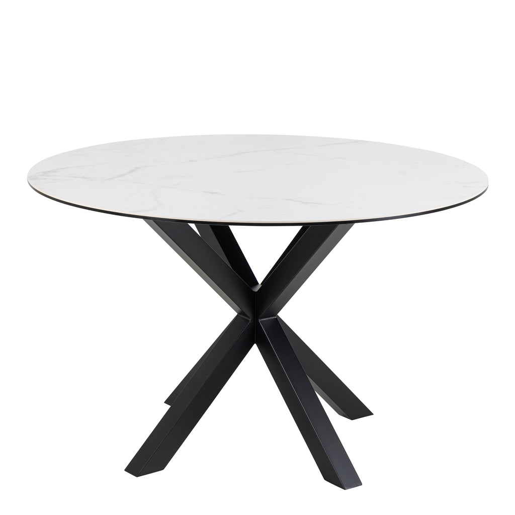 Harlow Round Dining Table with Ceramic White Top