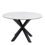 Harlow Round Dining Table with Ceramic White Top