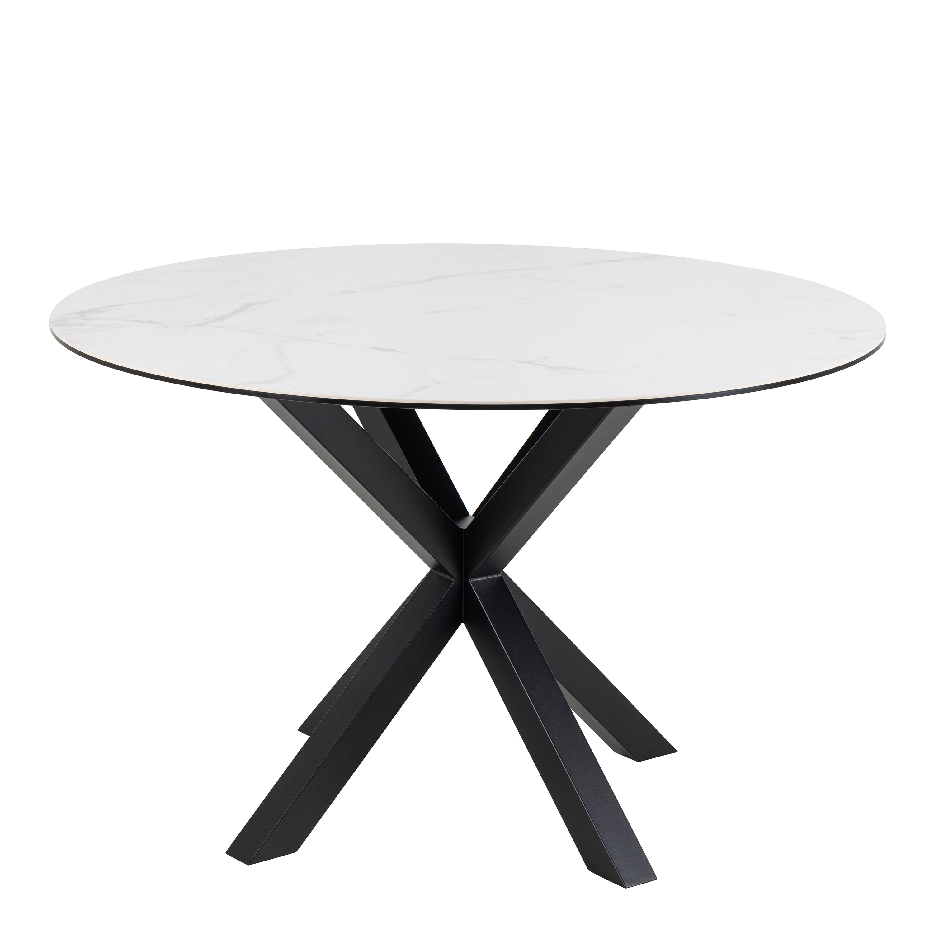 Harlow Round Dining Table with Ceramic White Top