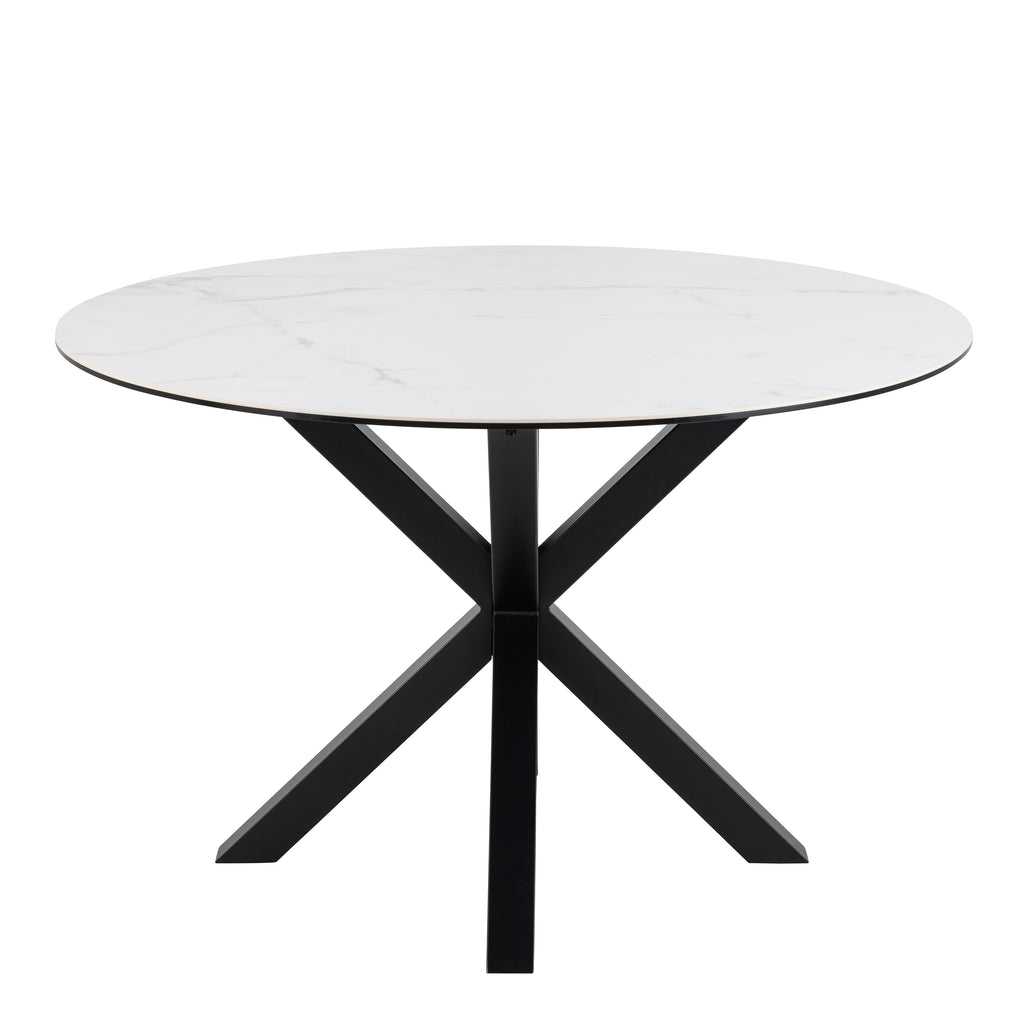 Harlow Round Dining Table with Ceramic White Top