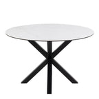Harlow Round Dining Table with Ceramic White Top