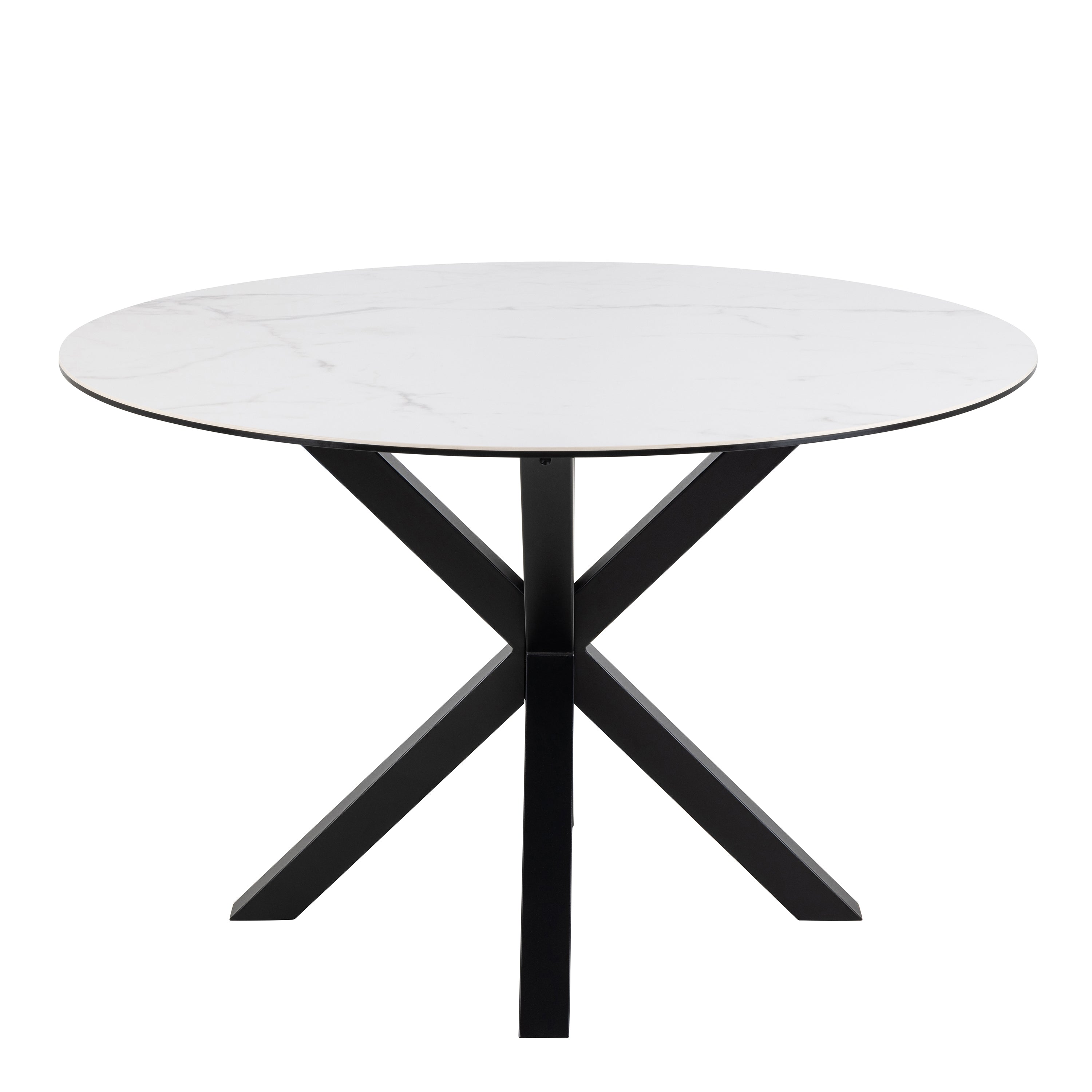 Harlow Round Dining Table with Ceramic White Top