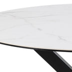 Harlow Round Dining Table with Ceramic White Top