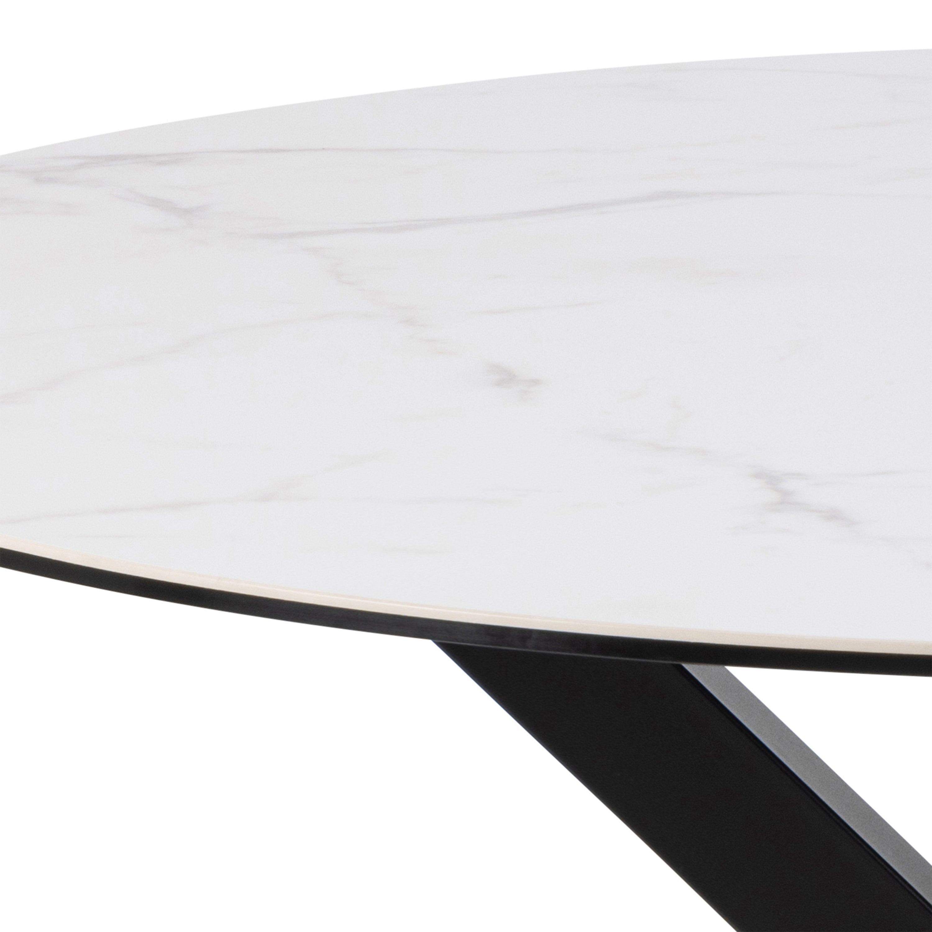 Harlow Round Dining Table with Ceramic White Top
