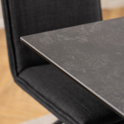 Harlow Dining Table with Ceramic Black Top 135cm