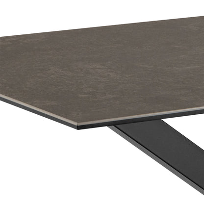 Harlow Dining Table with Ceramic Black Top 135cm