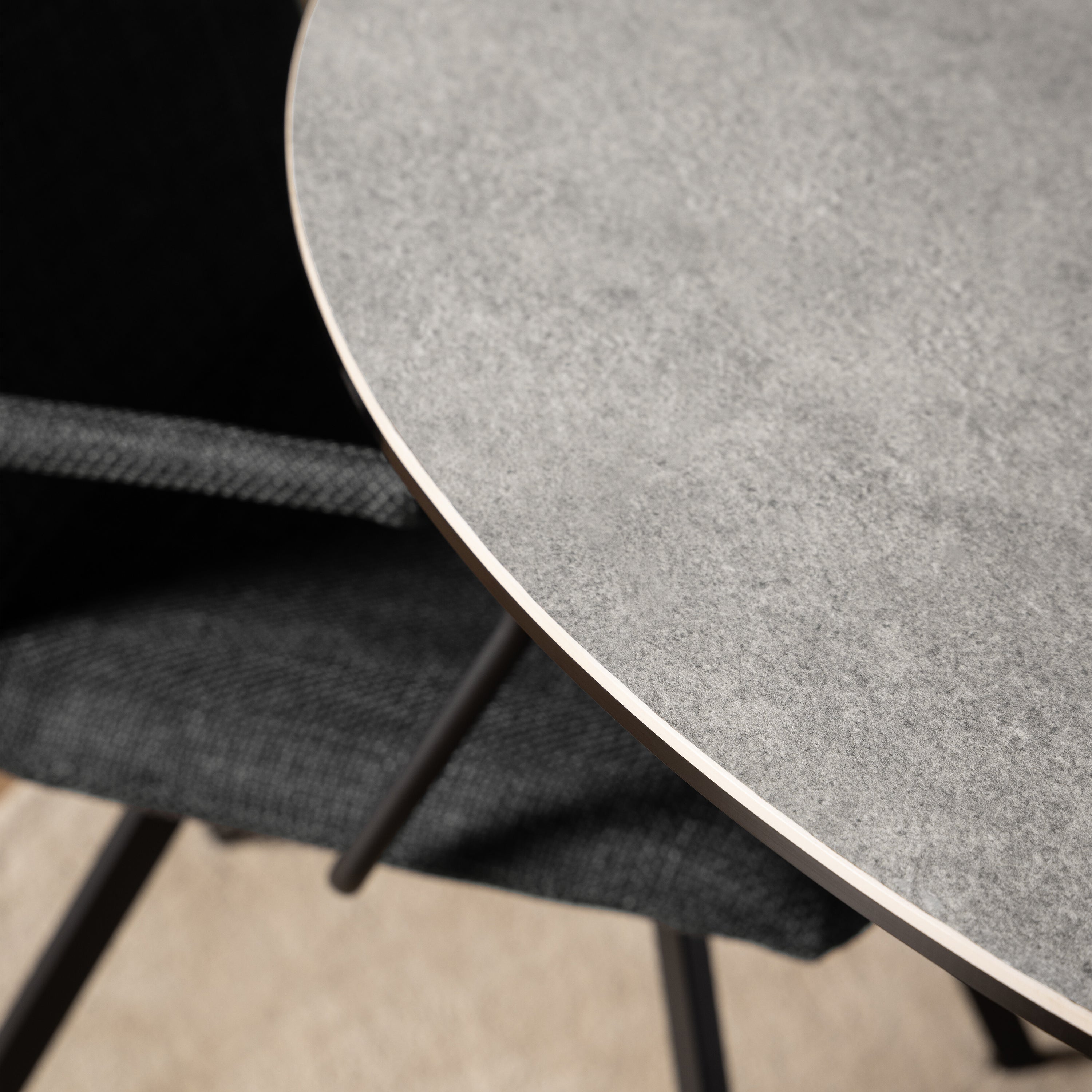 Harlow Round Dining Table with Ceramic Grey Top
