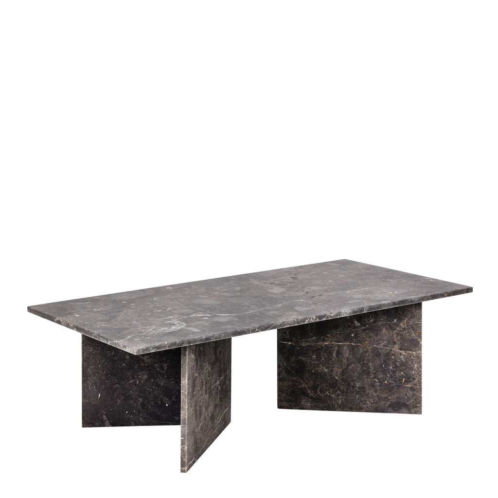 Lyra Rectangular Coffee Table with Marron Marble Top 140cm