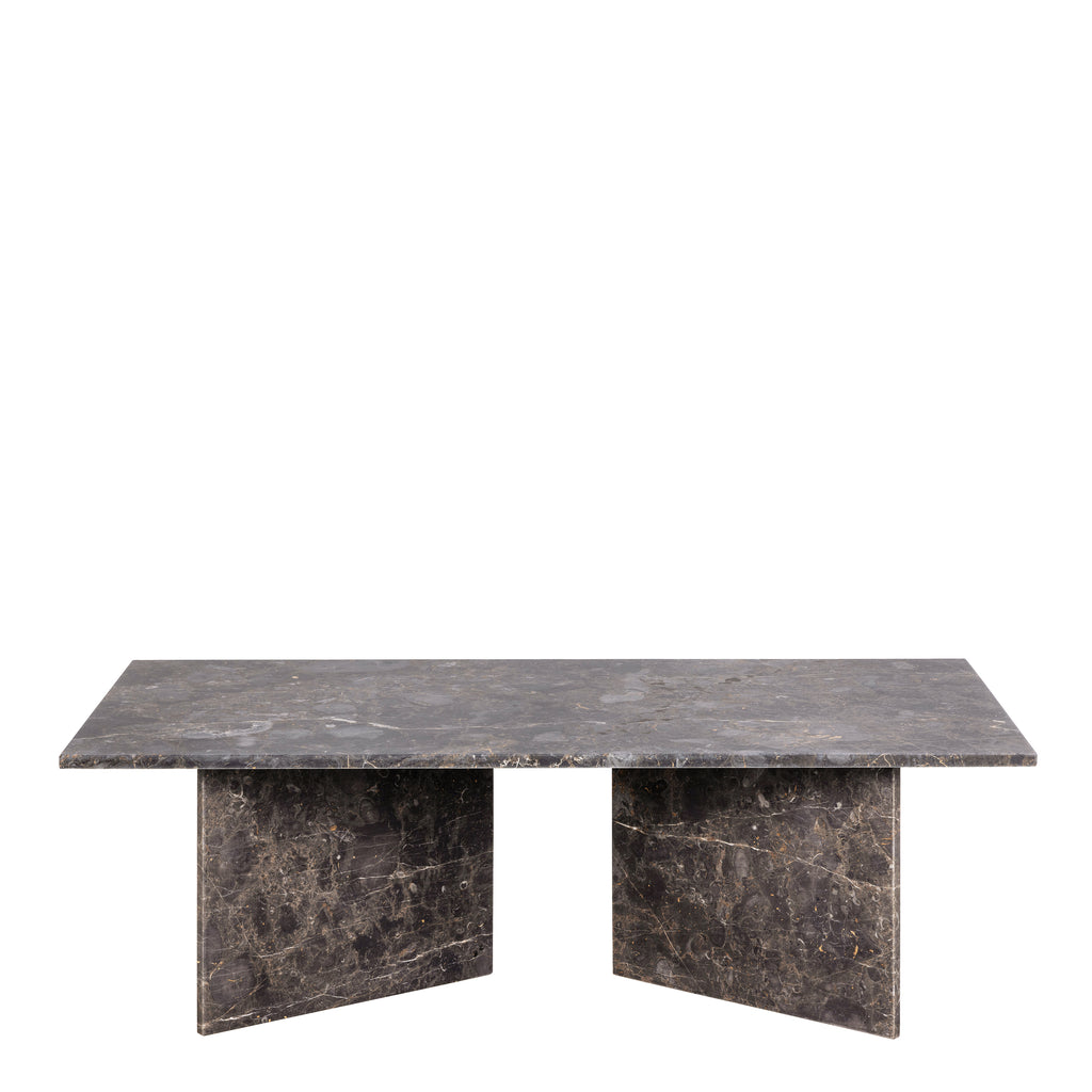Lyra Rectangular Coffee Table with Marron Marble Top 140cm