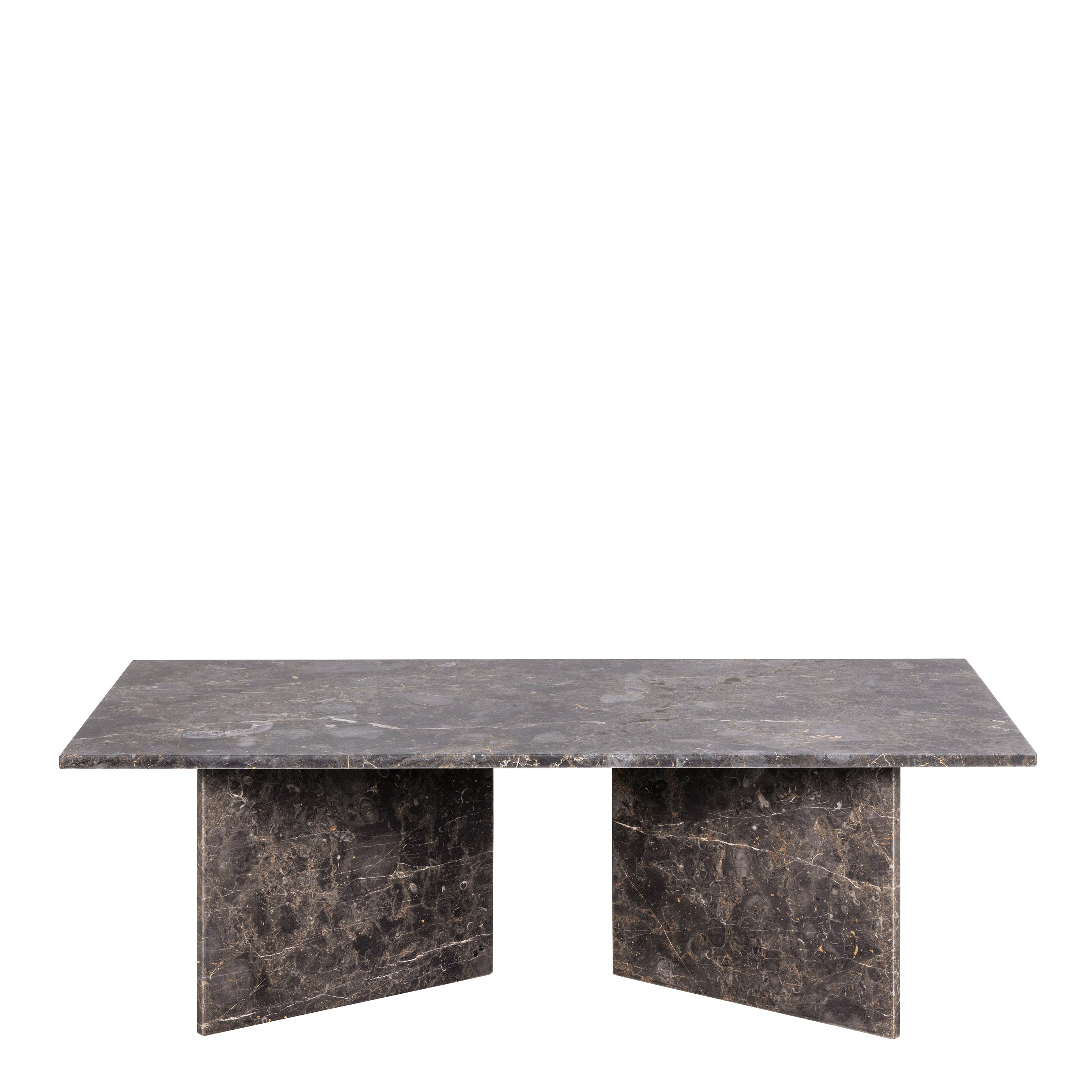 Lyra Rectangular Coffee Table with Marron Marble Top 140cm