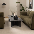 Lyra Rectangular Coffee Table with Marron Marble Top 140cm
