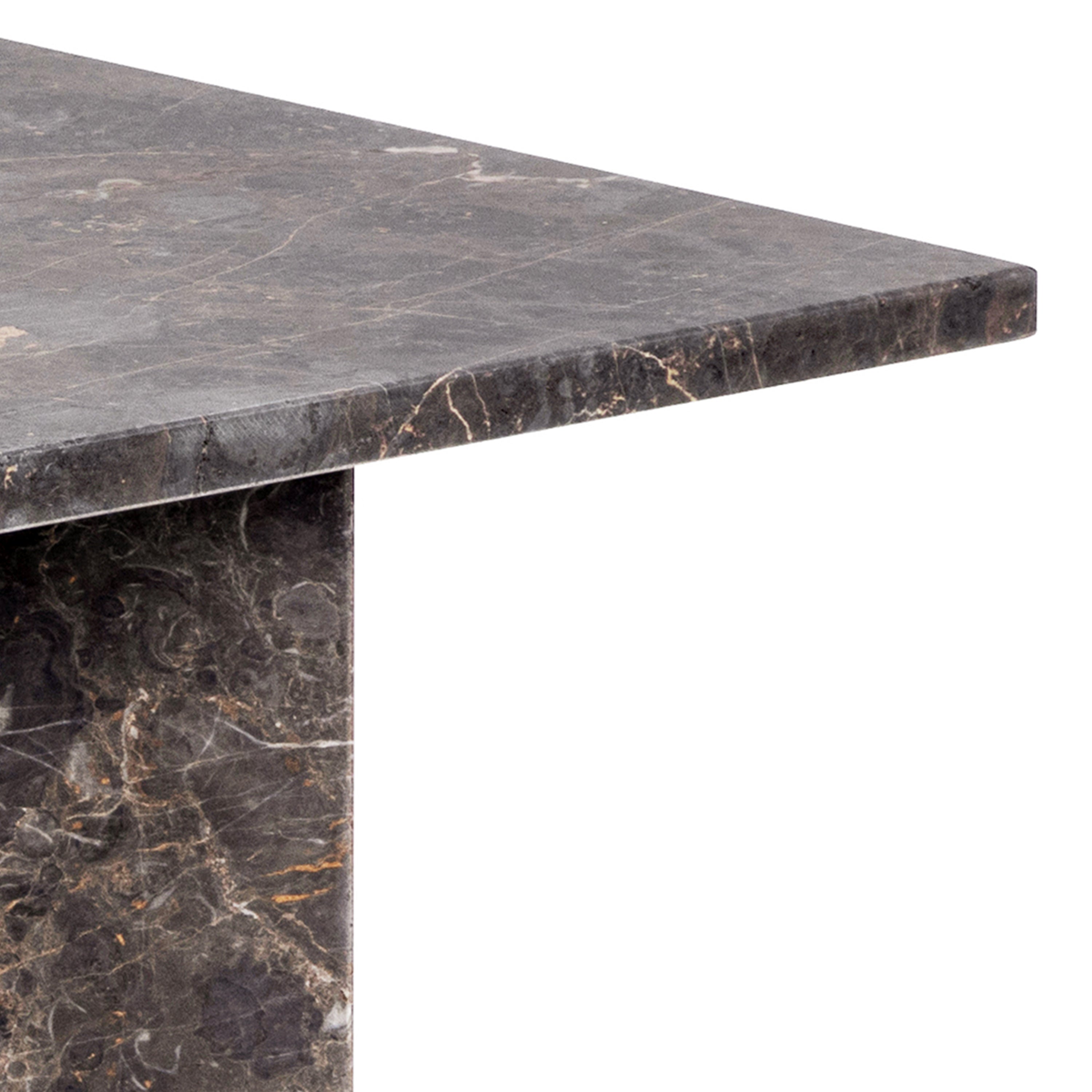 Lyra Rectangular Coffee Table with Marron Marble Top 140cm