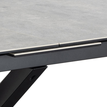 Harlow Extendable Dining Table with Ceramic Grey Top 200cm