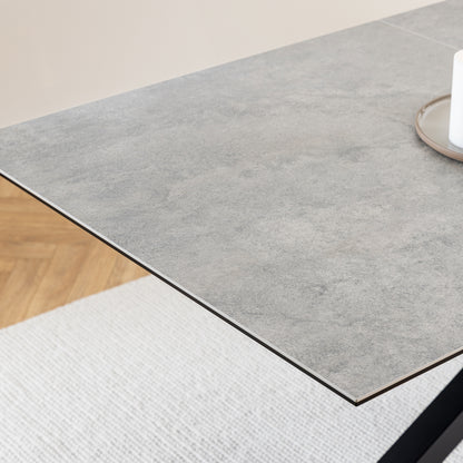 Harlow Extendable Dining Table with Ceramic Grey Top 200cm