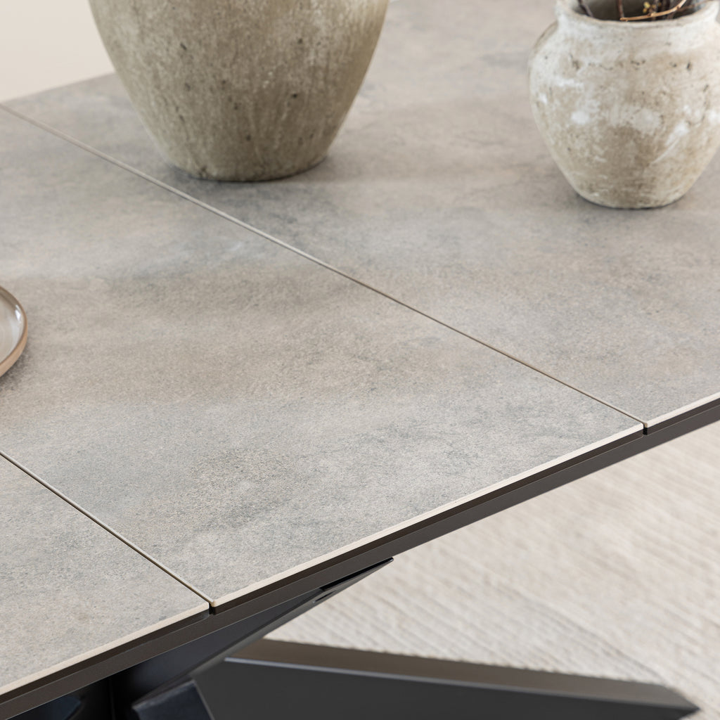 Harlow Extendable Dining Table with Ceramic Grey Top 200cm