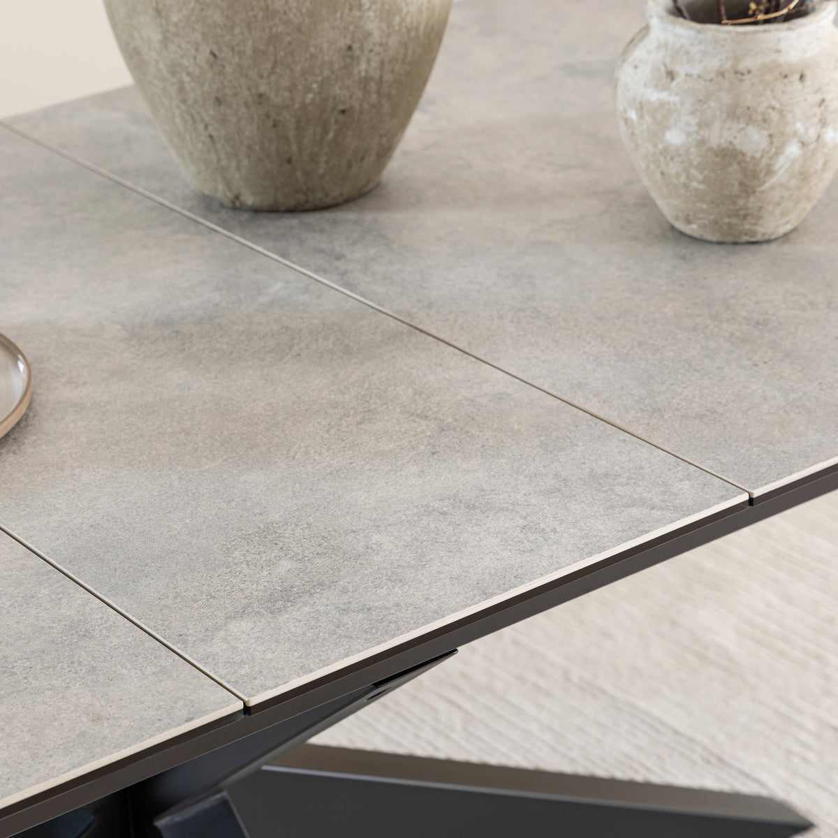 Harlow Extendable Dining Table with Ceramic Grey Top 200cm