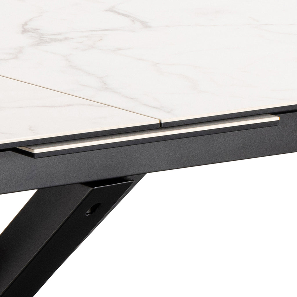 Harlow Extendable Dining Table with Ceramic White Top 200cm