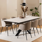 Harlow Extendable Dining Table with Ceramic White Top 200cm