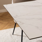 Harlow Extendable Dining Table with Ceramic White Top 200cm