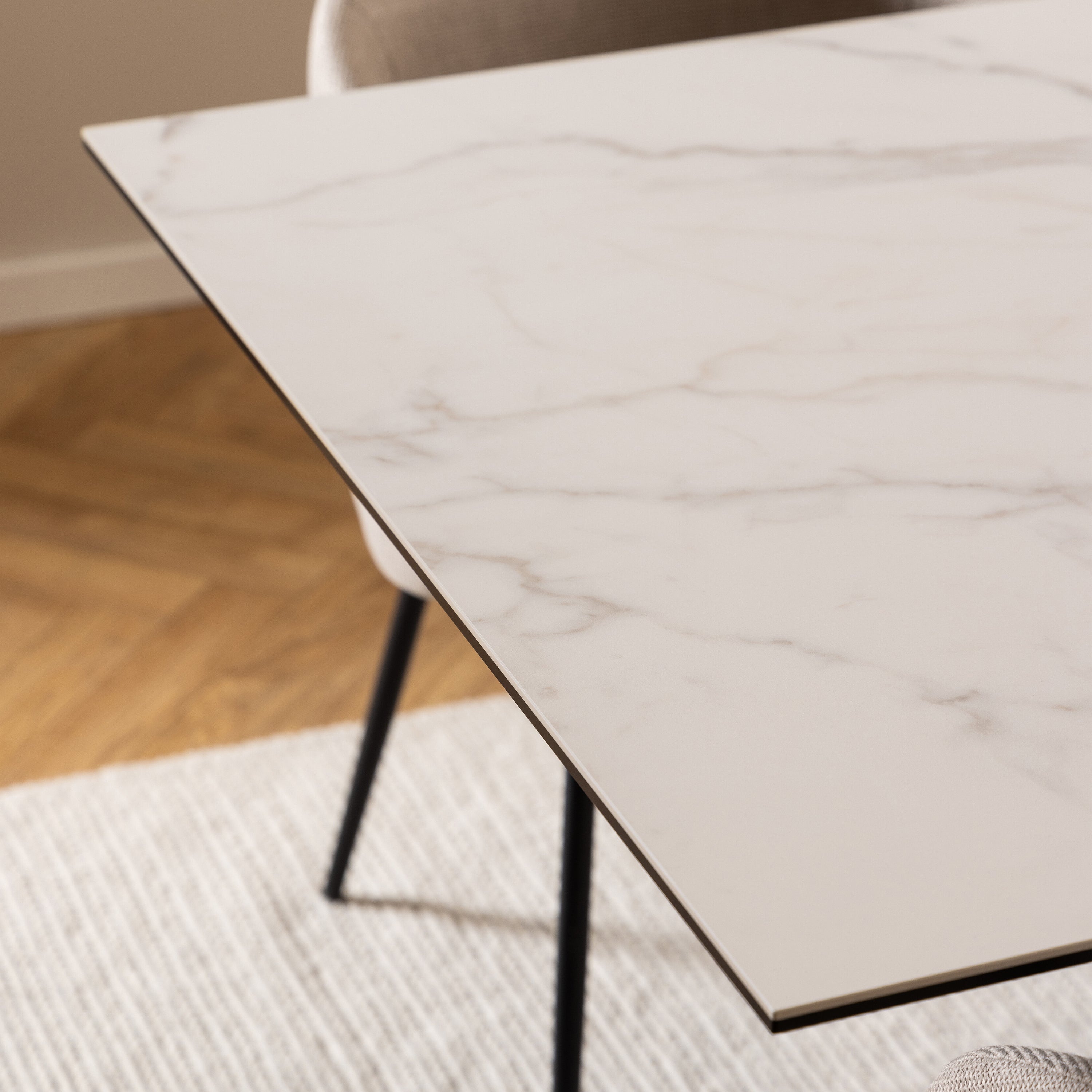 Harlow Extendable Dining Table with Ceramic White Top 200cm