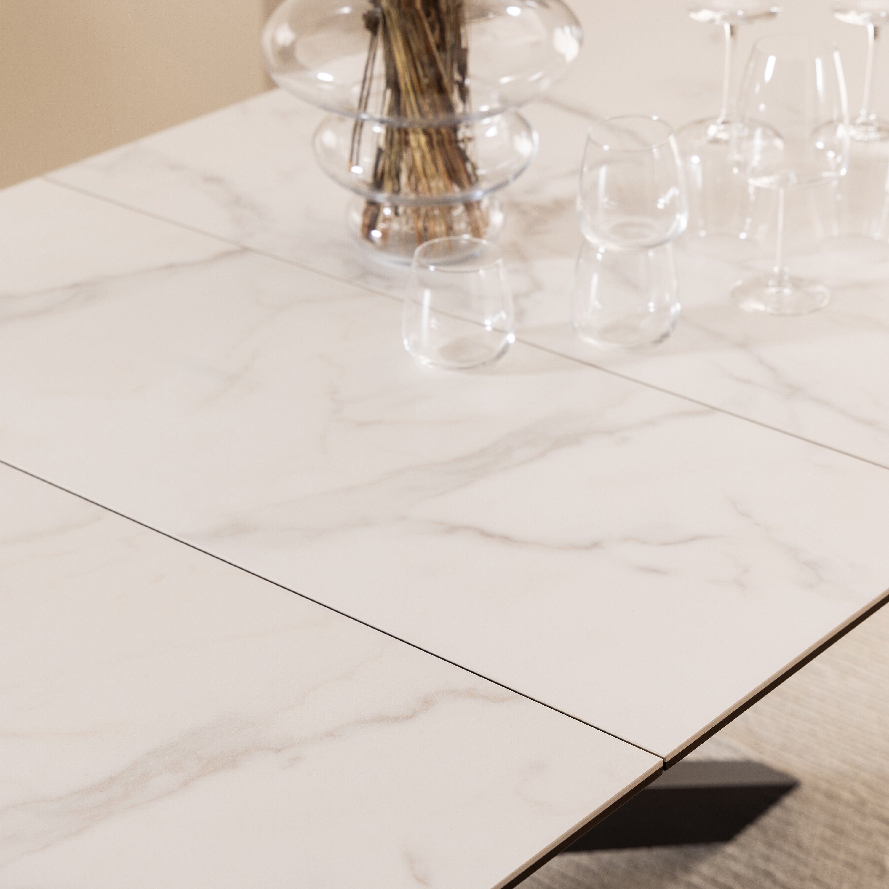 Harlow Extendable Dining Table with Ceramic White Top 200cm