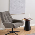 Sullivan Round Coffee Table in Oak/Black 45x48cm