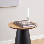 Sullivan Round Coffee Table in Oak/Black 45x48cm