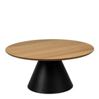 Sullivan Round Coffee Table in Oak/Black 85x40cm