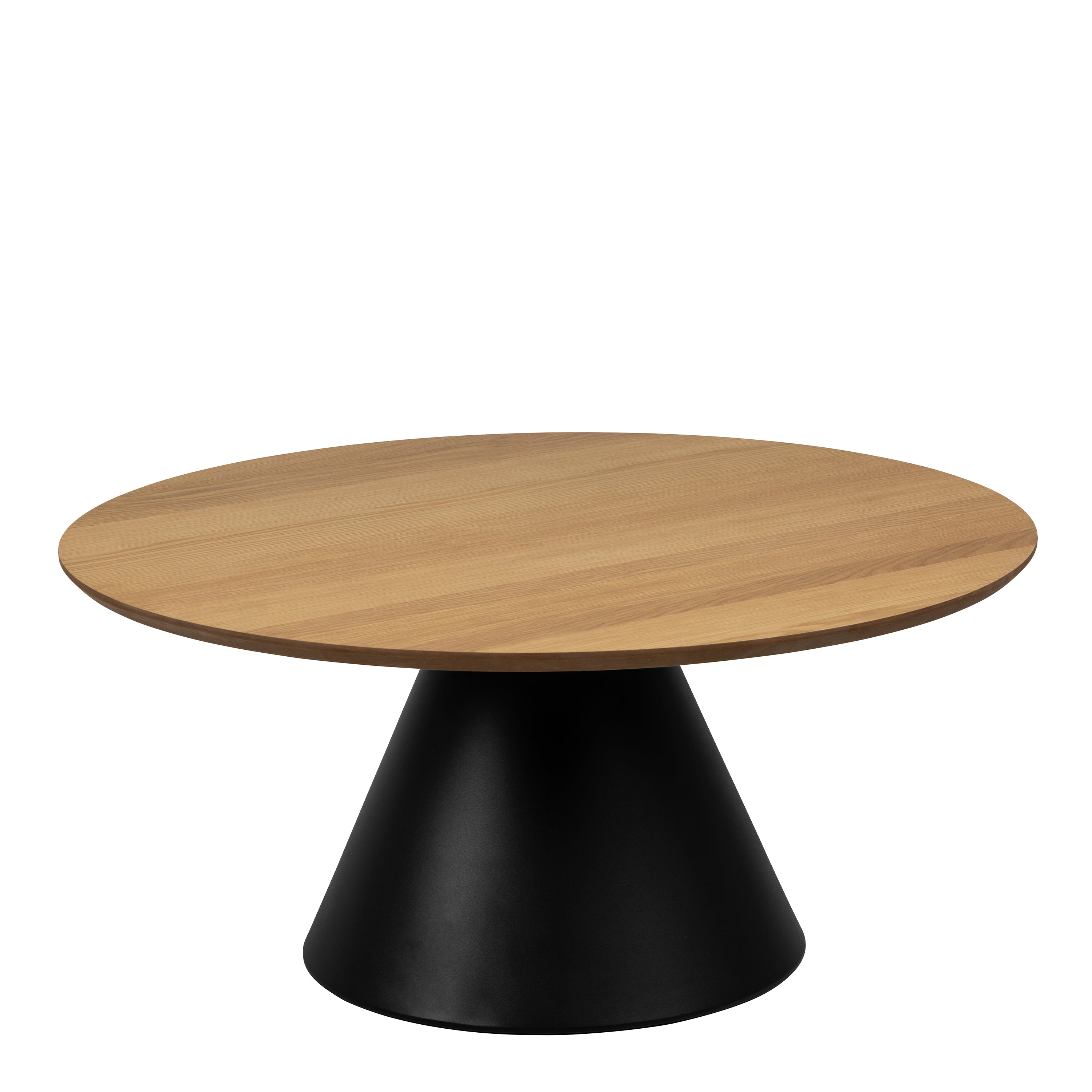 Sullivan Round Coffee Table in Oak/Black 85x40cm