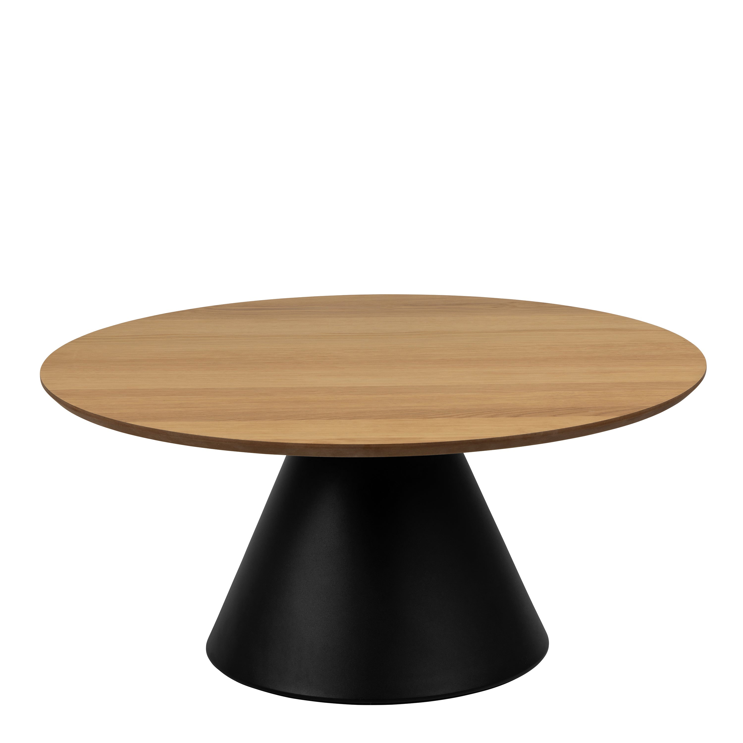 Sullivan Round Coffee Table in Oak/Black 85x40cm