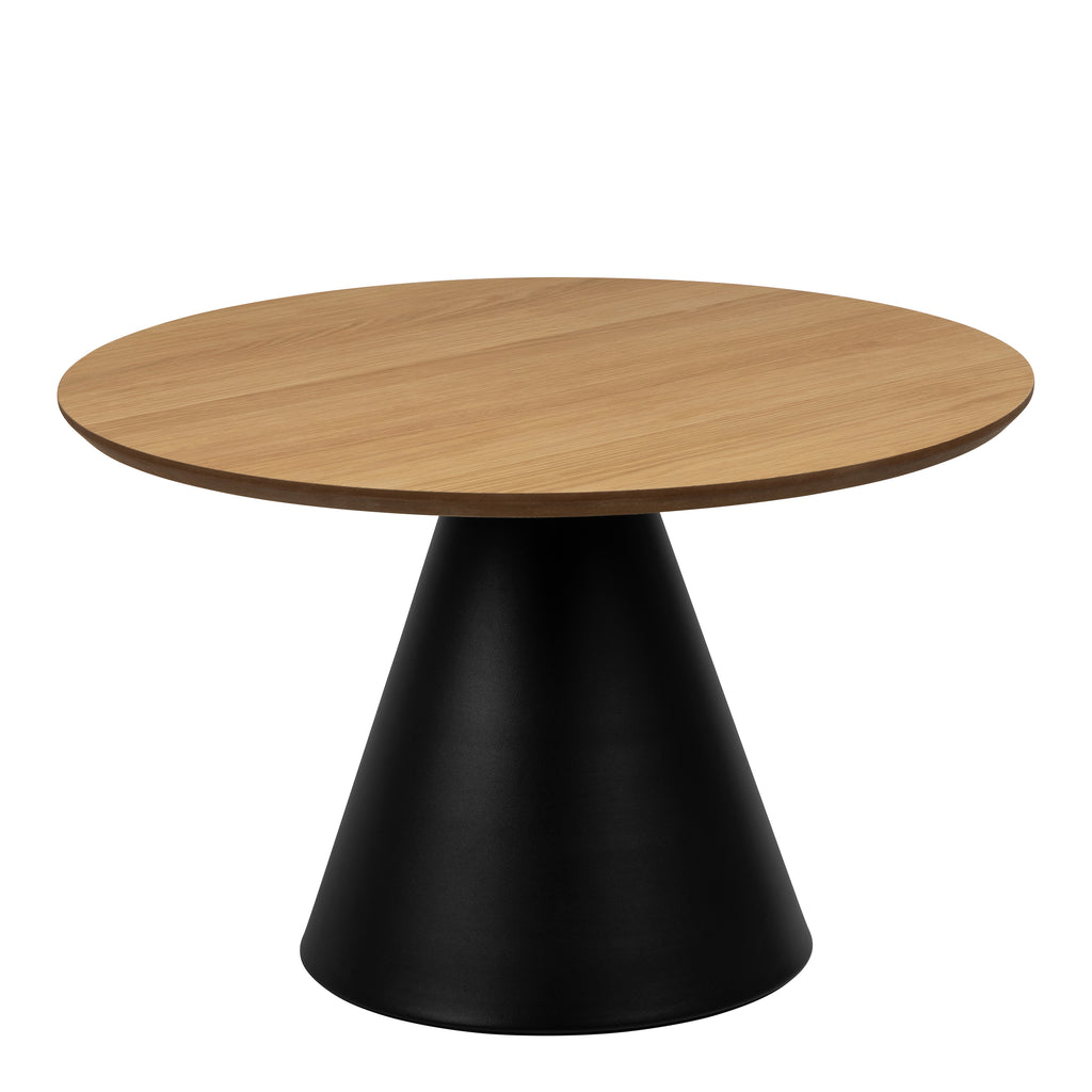 Sullivan Round Coffee Table in Oak/Black 65x43cm