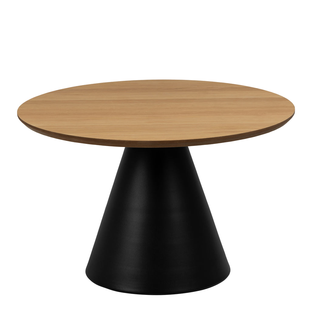 Sullivan Round Coffee Table in Oak/Black 65x43cm