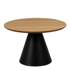 Sullivan Round Coffee Table in Oak/Black 65x43cm