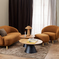 Sullivan Round Coffee Table in Oak/Black 65x43cm