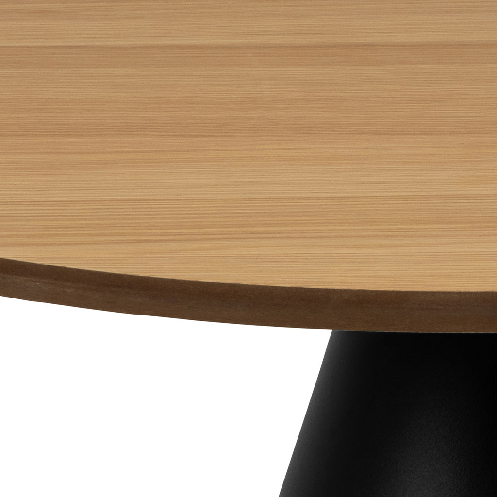 Sullivan Round Coffee Table in Oak/Black 65x43cm