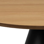 Sullivan Round Coffee Table in Oak/Black 65x43cm