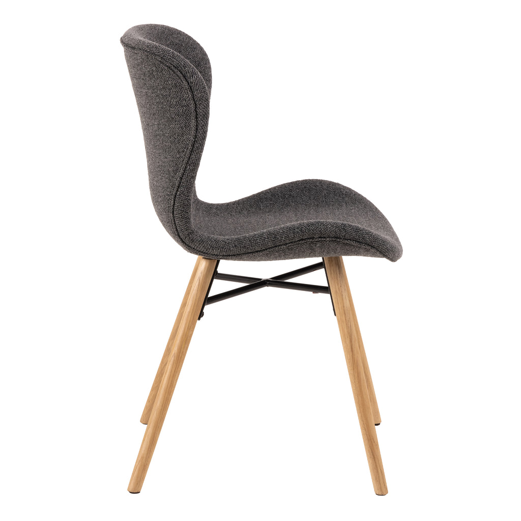 Matilda Dining Chairs with Grey Fabric and Oak Set of 2